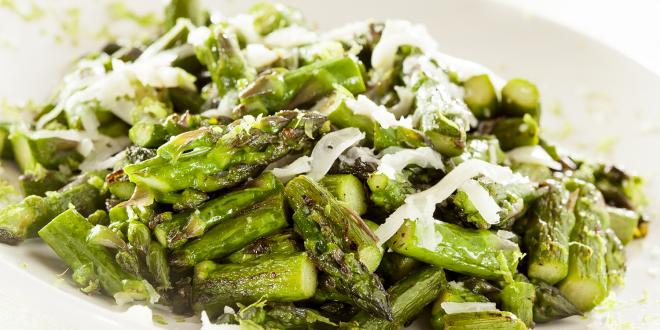 chopped sauteed asparagus with cheese